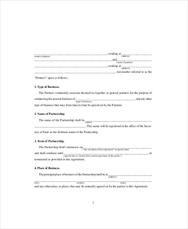 simple general business partnership agreement1