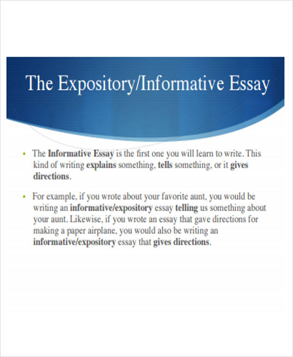 the purpose of an informative essay is to