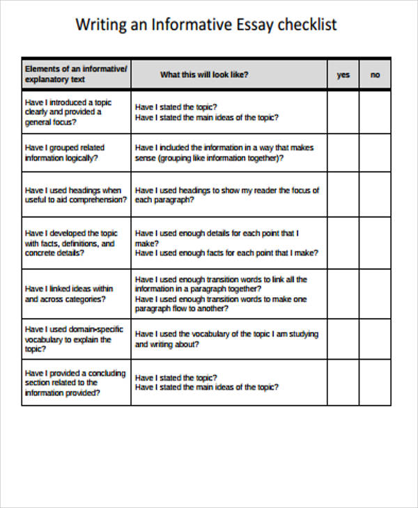 sample 6th grade informative essay