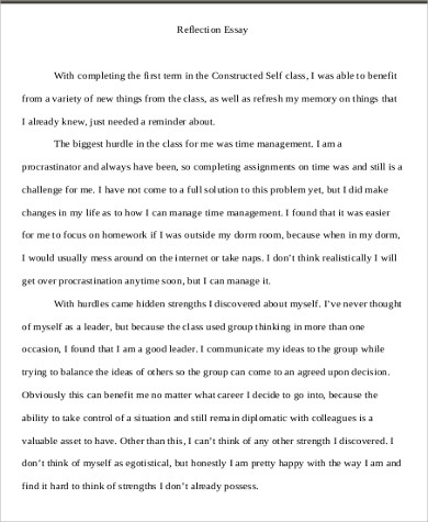 Free 10 Sample Reflective Essay Templates In Ms Word Pdf