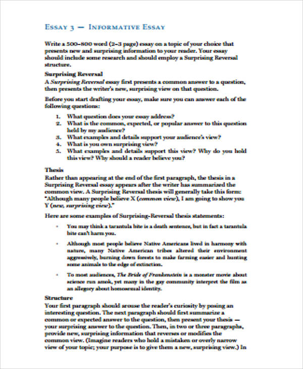 informative research essay format