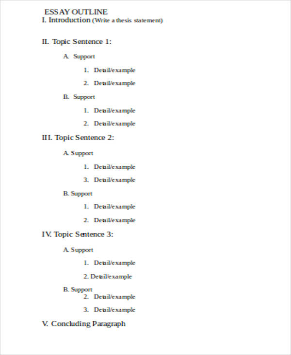 sample essay outline doc