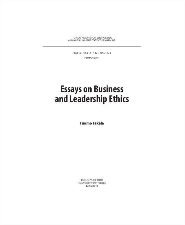 Business leadership essay