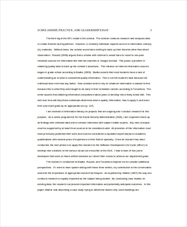 Example of scholarship essays