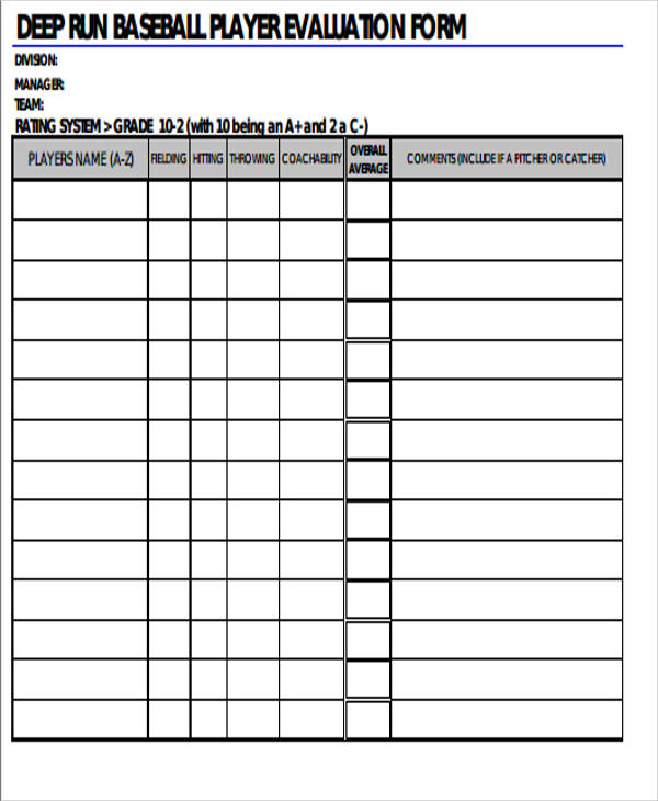 FREE 12+ Evaluation Form Samples in MS Word PDF