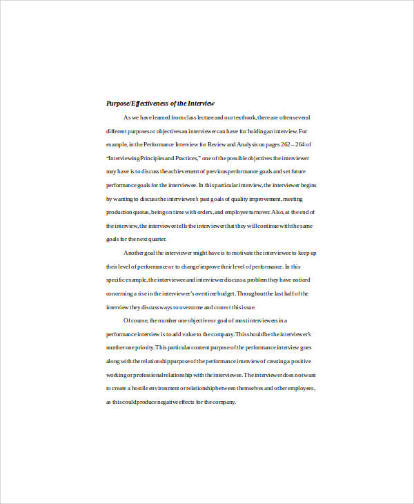 interview analysis essay example