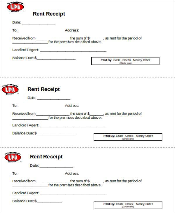 FREE 7+ Rent Receipt MS Word Samples in MS Word PDF