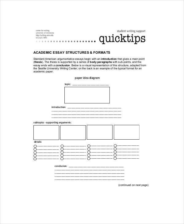 sample academic essay outline