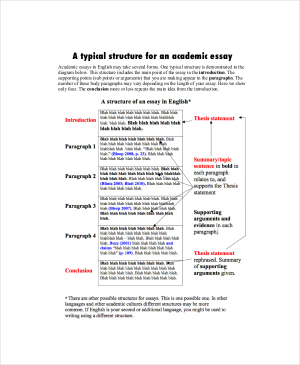 example of academic essay structure