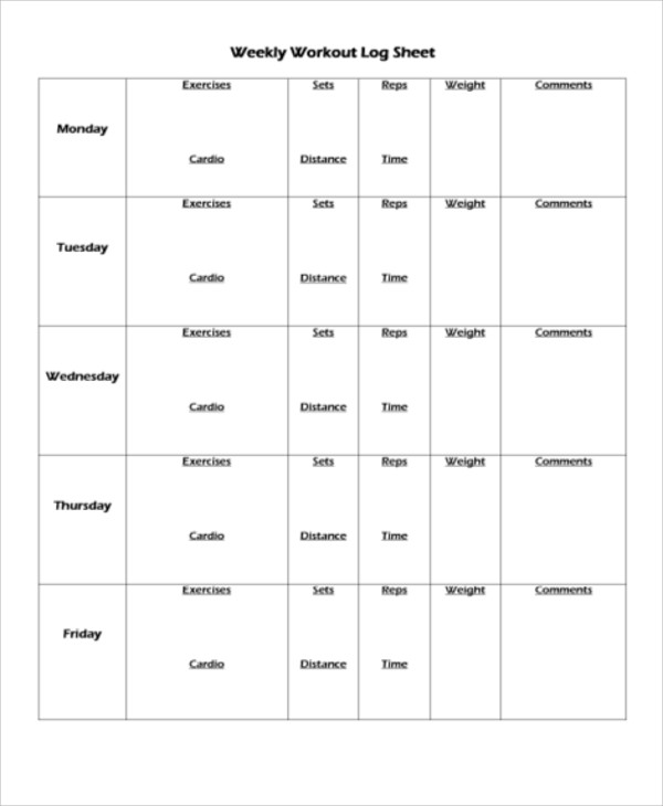 FREE 8+ Sample Printable Workout Sheet Templates in MS Word PDF