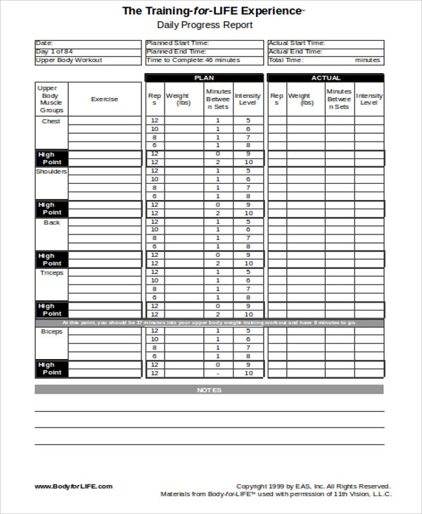 FREE 8 Sample Printable Workout Sheet Templates In MS Word PDF