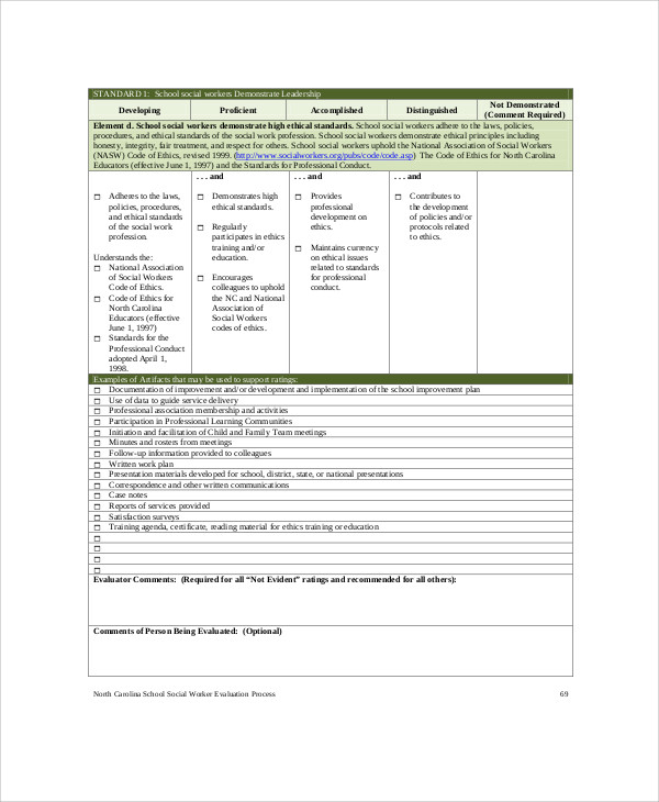 Assessment social worker examples clients Practice example: