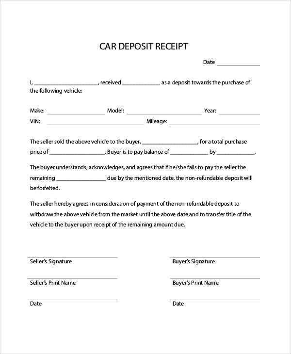 FREE 8 Car Payment Receipts In MS Word PDF
