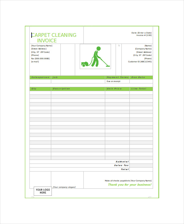 FREE 5+ Sample Cleaning Service Receipts in MS Word PDF