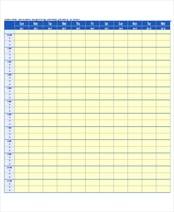 monthly work planner