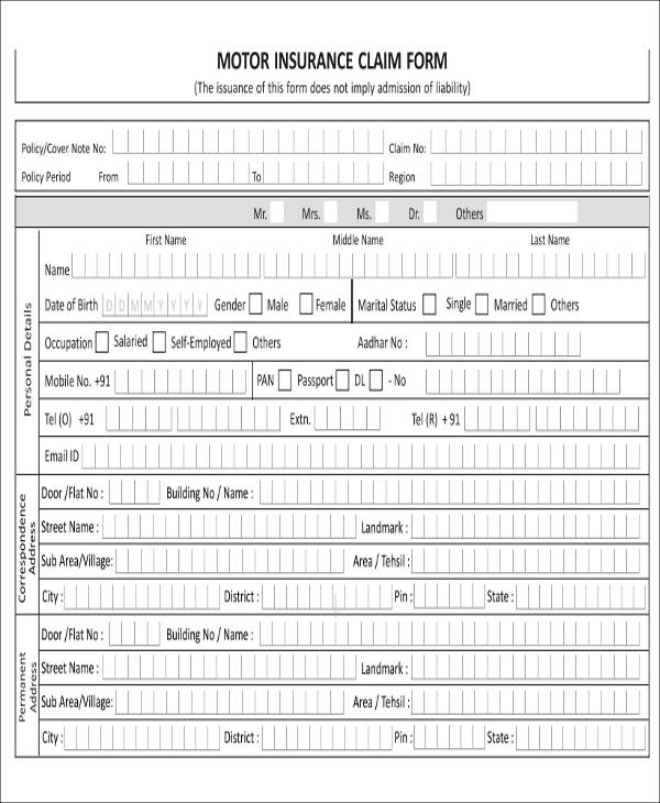 car damage payment receipt form