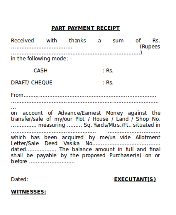 free 7 payment receipt forms in ms word pdf