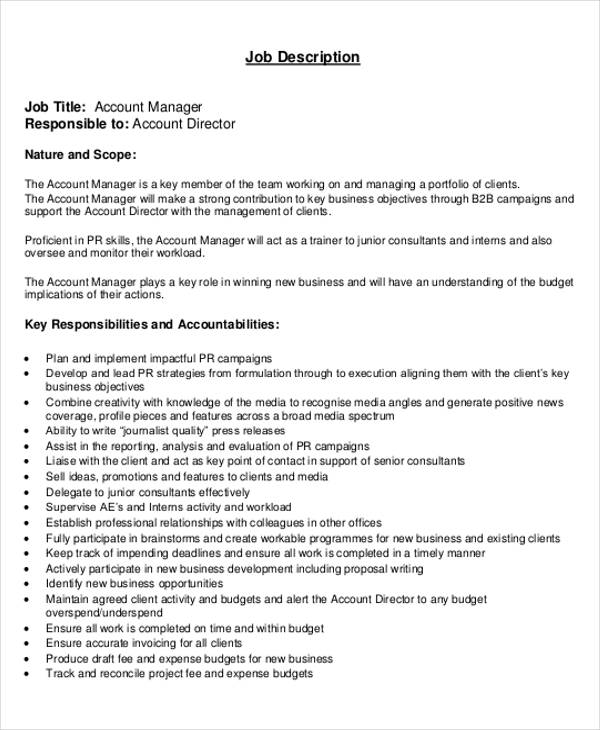 account management director job description