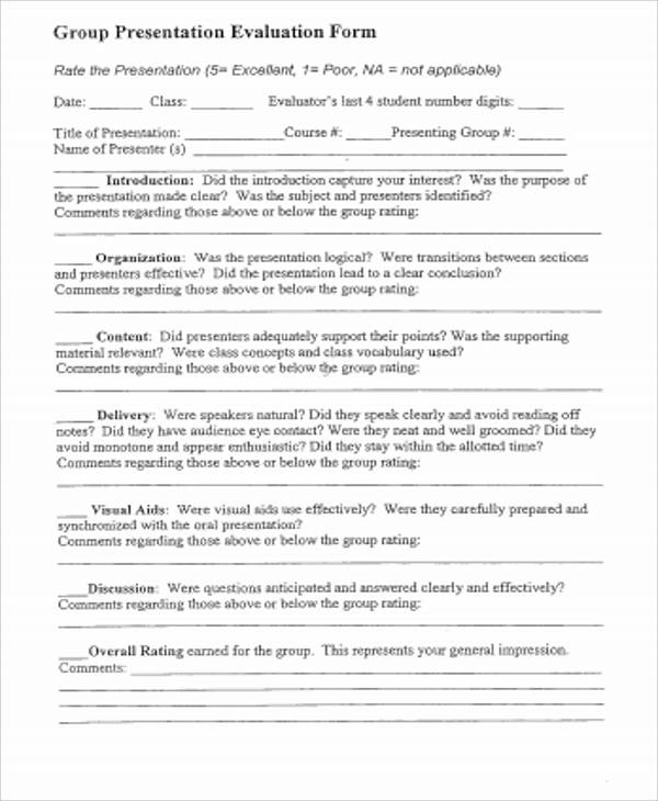 group presentation evaluation form pdf
