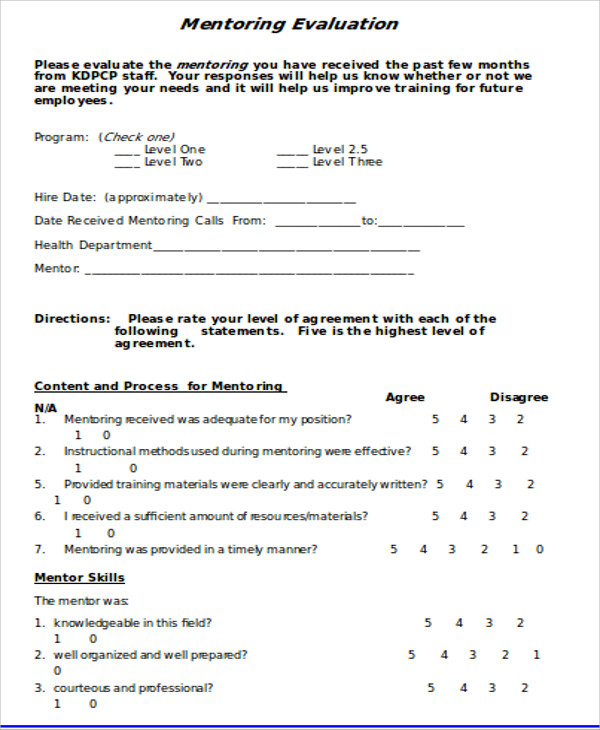 employee training evaluation form in word