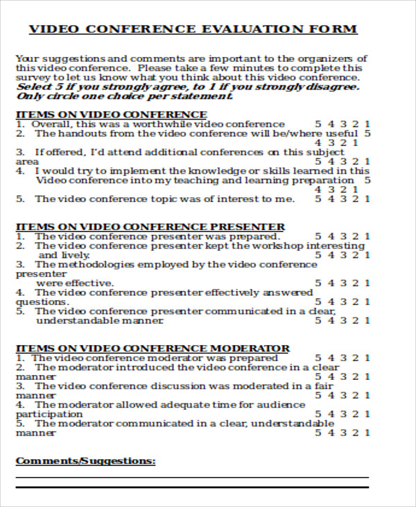 Evaluation Form Template For A Workshop DocTemplates