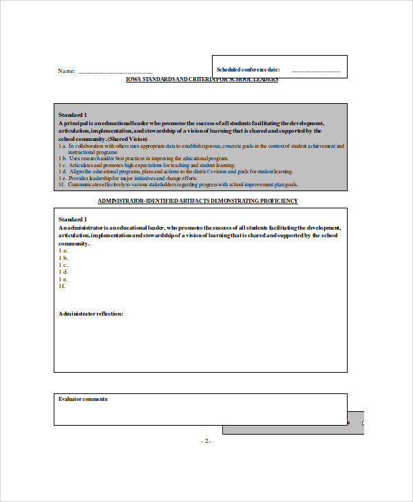 principal evaluation form
