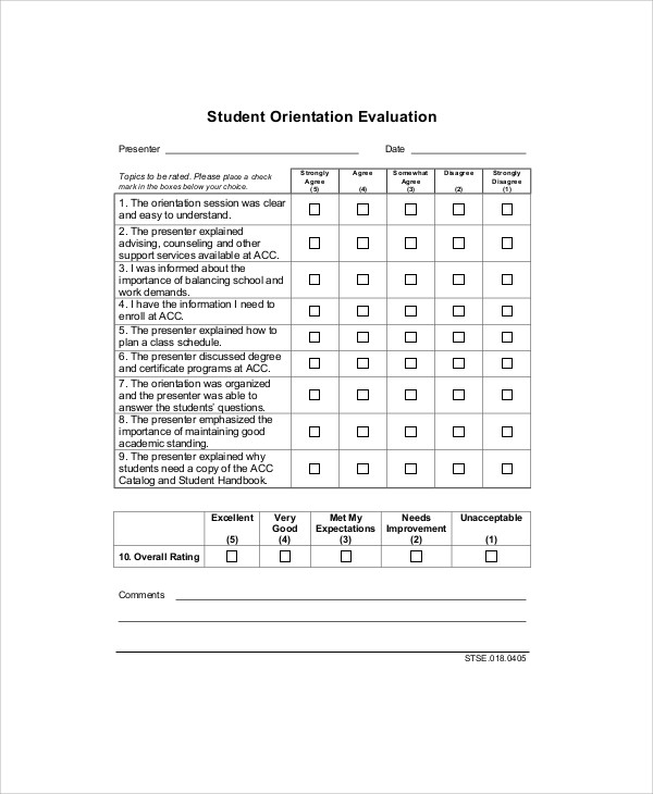 student orientation evaluation form1