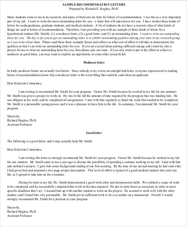 Letter Of Recommendation Sample For Student from images.sampletemplates.com