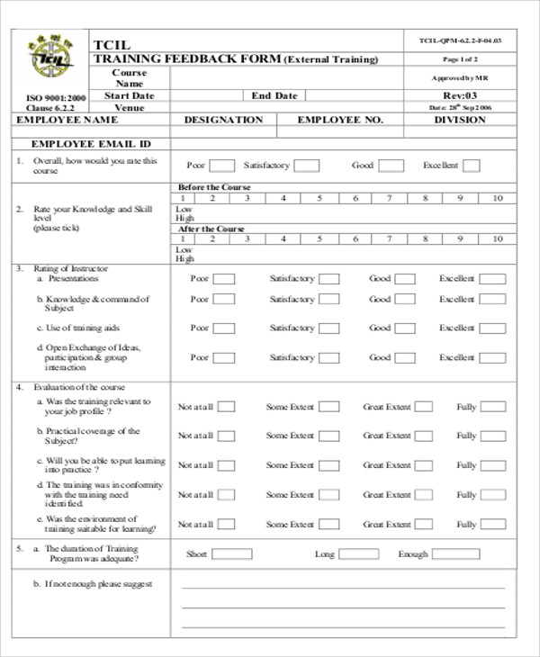 Employee Feedback Form Template