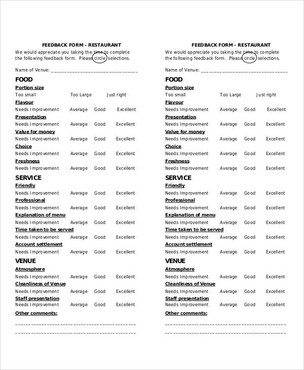 Customer Feedback Form Template ~ Excel Templates