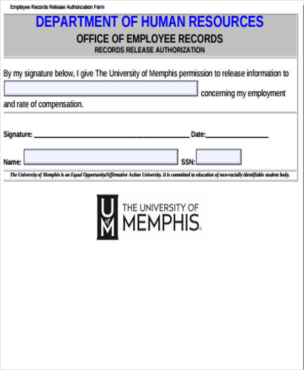 employee records release form