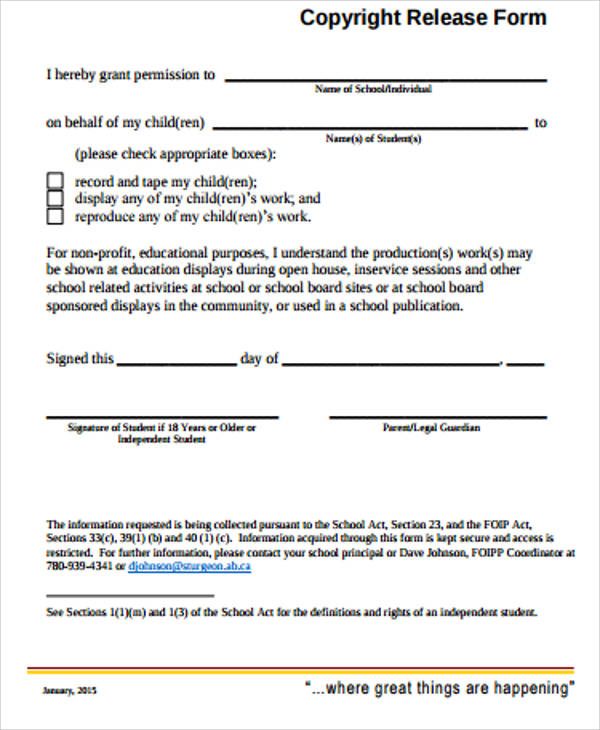 general copyright release form