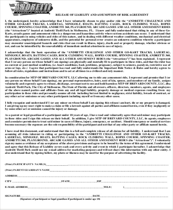 accident injury release form