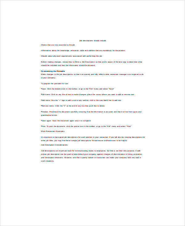 restaurant general manager job description format1