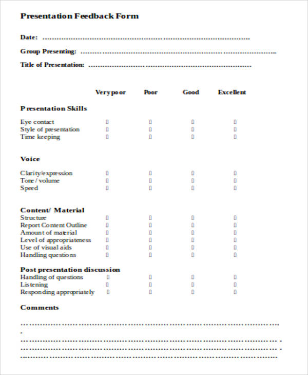presentation feedback form1