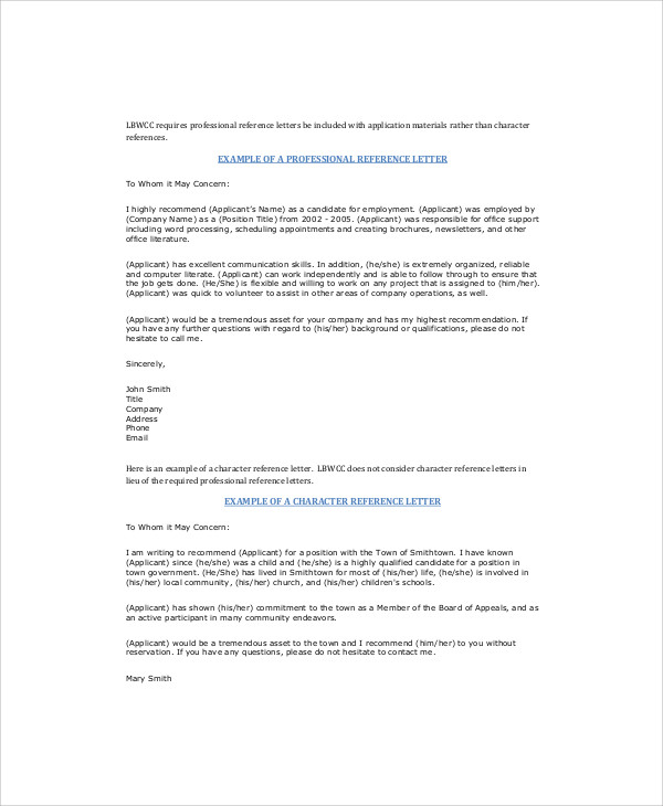 Sample Recommendation Letter From Employer 6 Examples In Word Pdf