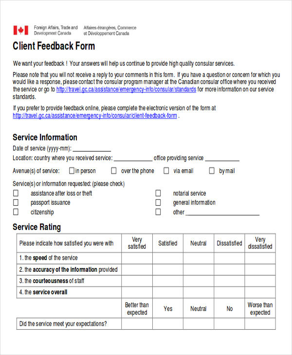 client program feedback form doc