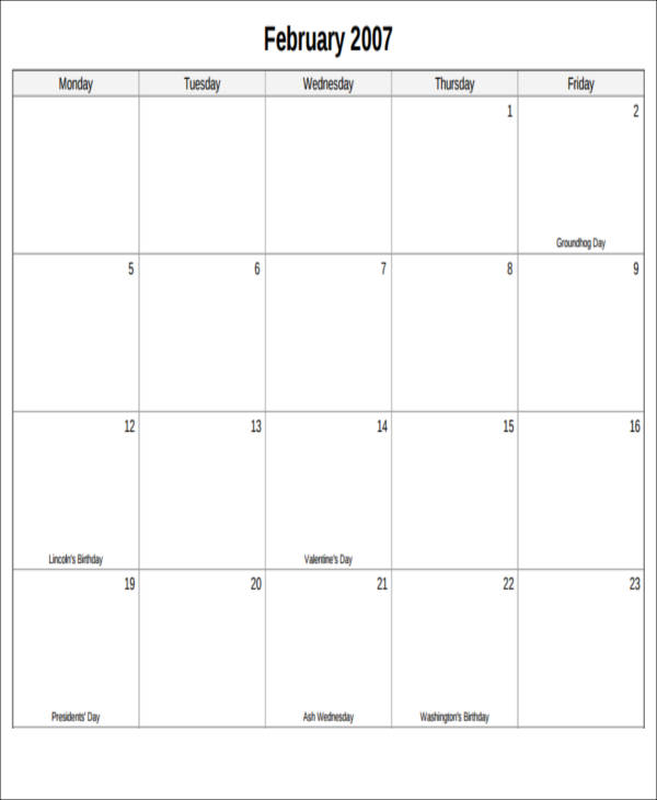 excel blank monthly calendar example2