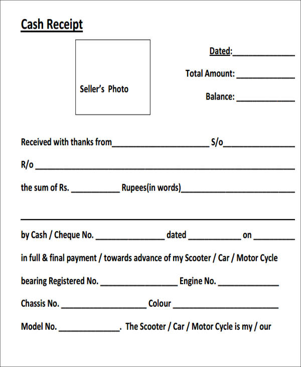 car payment receipt forma