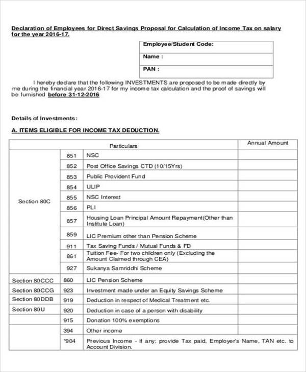 employee income tax form FREE 2+ Sample Employee Tax Forms in MS Word  PDF