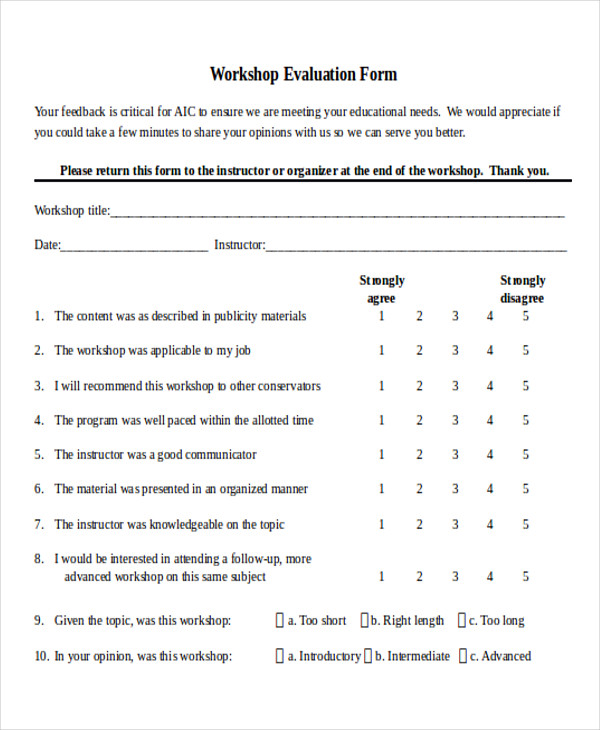 Microsoft Word Feedback Form Template