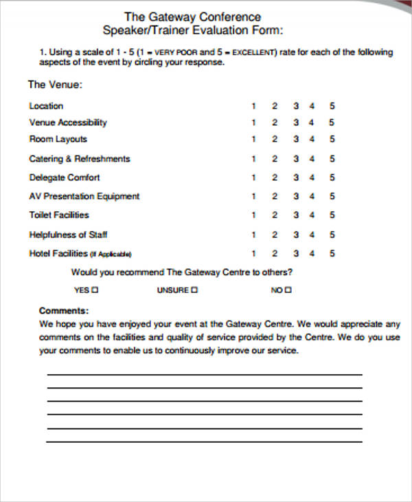 conference speaker evaluation form