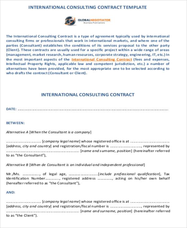 consulting contract agreement