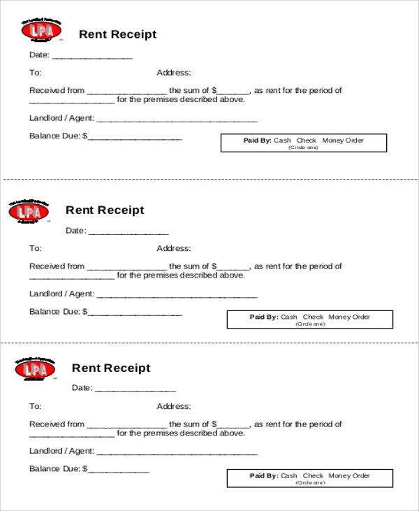 free 7 printable rent receipt samples in ms word pdf