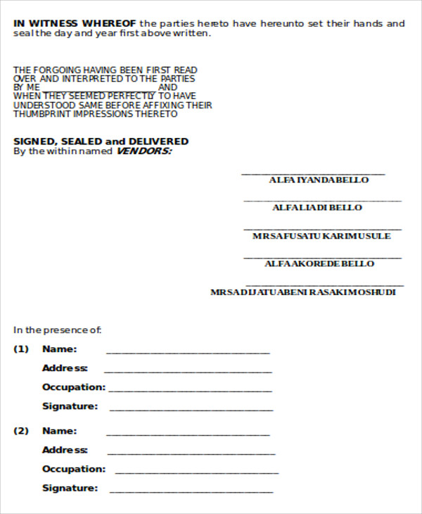 land sales contract form