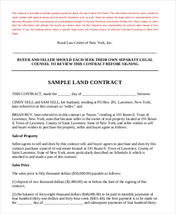 general land sales contract