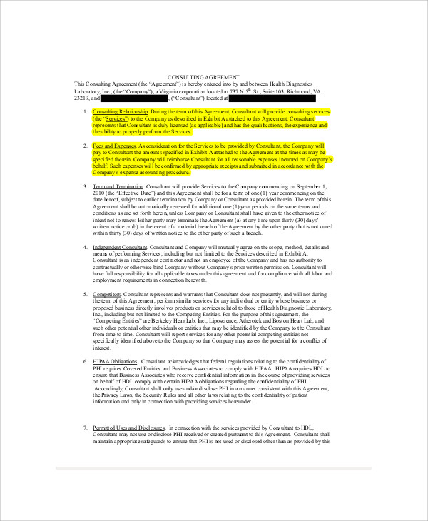 consulting services agreement form