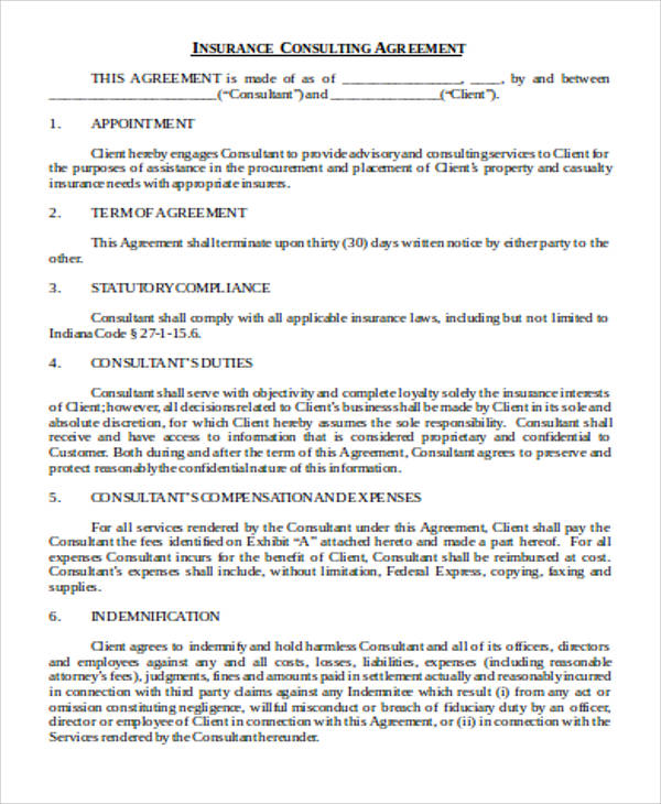 insurance consulting agreement 