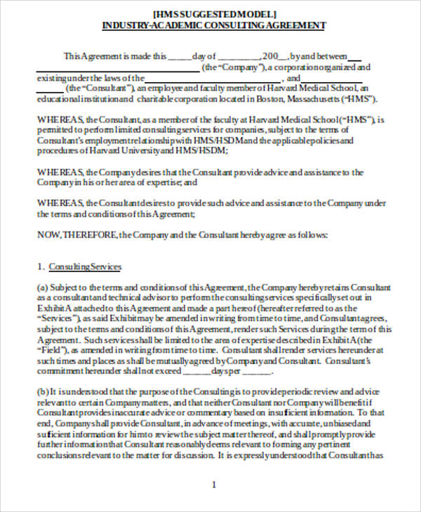 professional consulting agreement