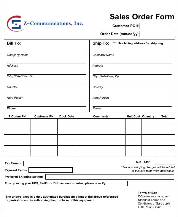 Simple Order Form Template Word 29 Order Form Templates PDF DOC Excel